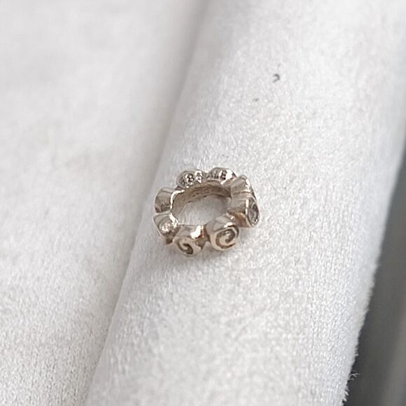 Pandora Roses Spacer Bead for Charm Bracelet 14k yellow gold Authentic Retired - Picture 2 of 7